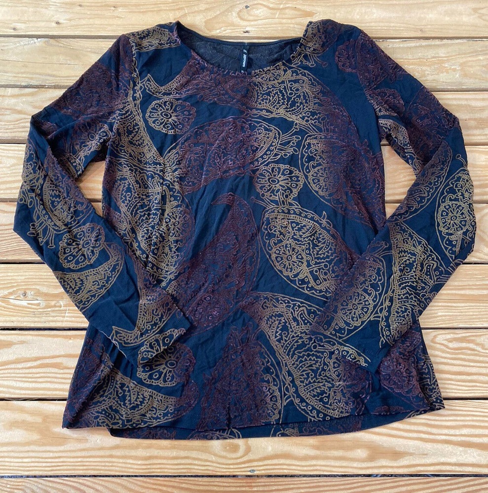NWT Smash! Long Sleeve Grania Shirt Size XL Women’s Black Patterned